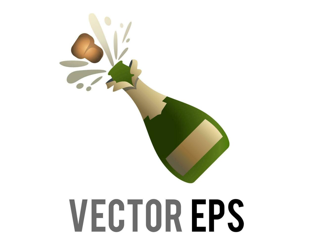 vecteur vert bouteille de Champagne ou pétillant du vin icône avec étiquette