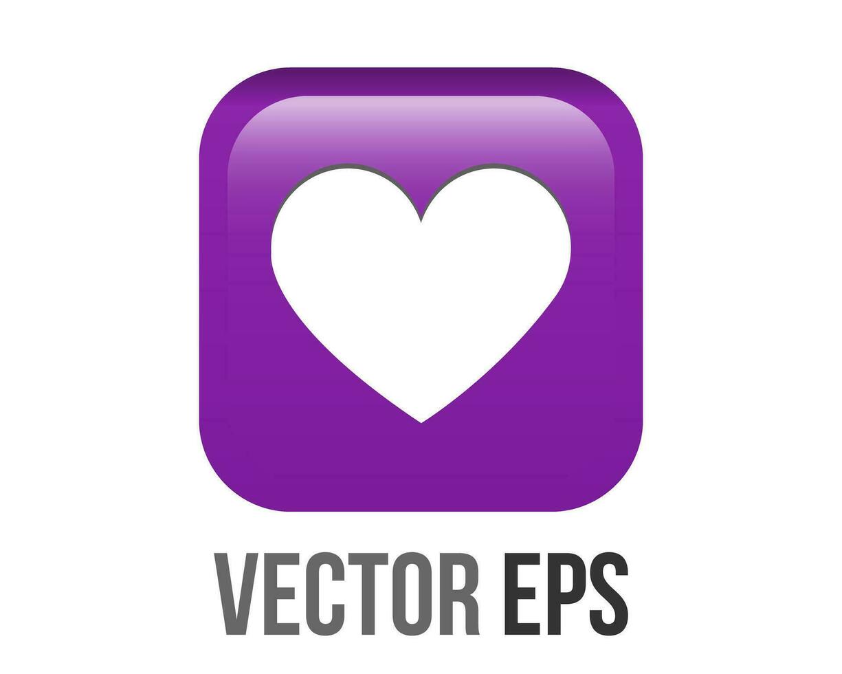 vecteur blanc cœur icône pente violet rond coin bouton