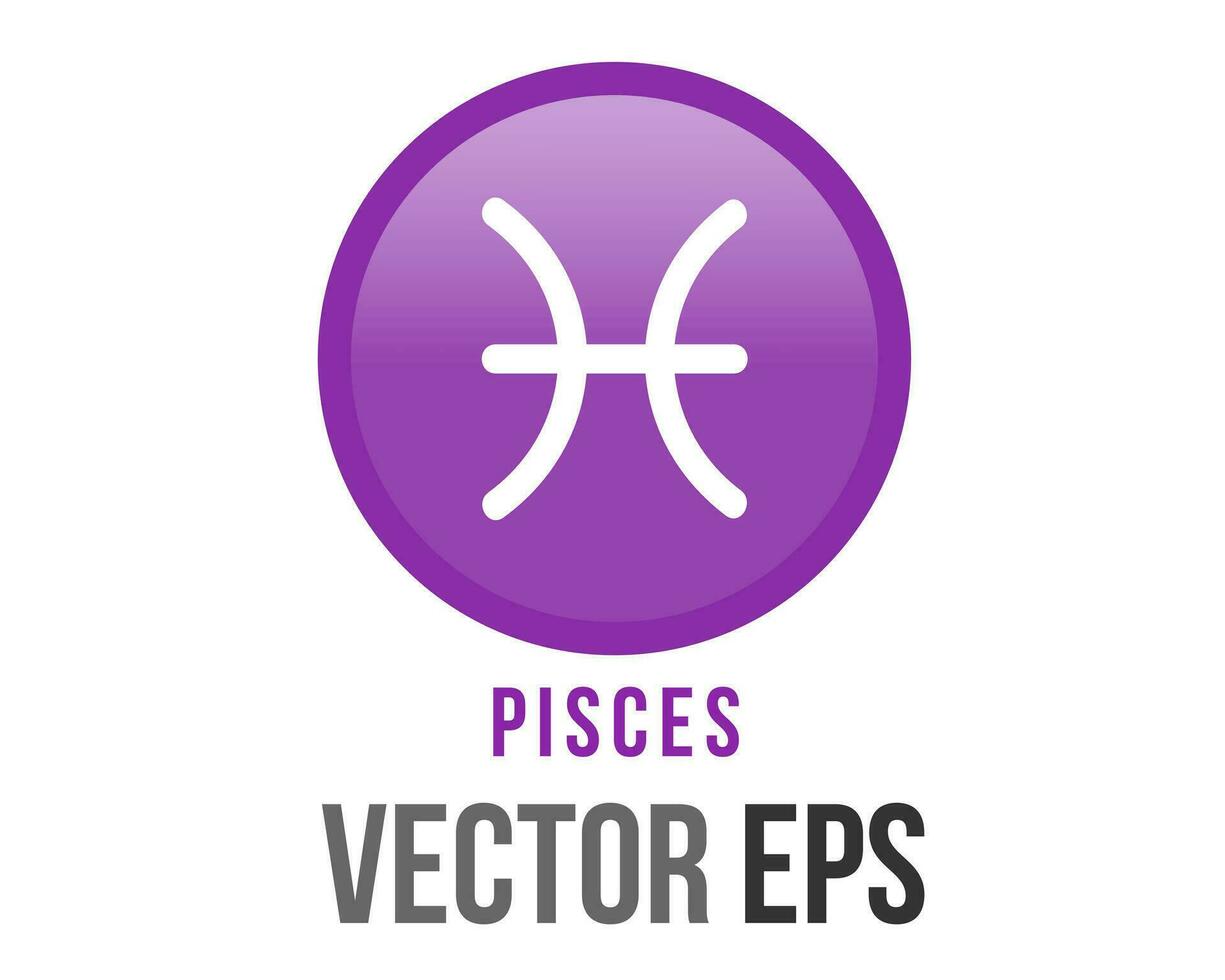 vecteur violet Poissons astrologique signe icône dans le zodiaque, représente poisson