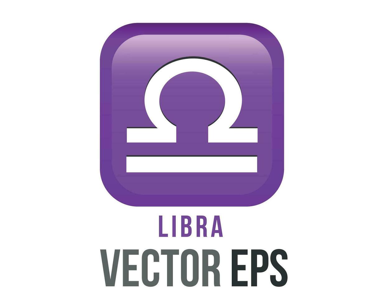 vecteur violet Balance astrologique signe icône dans le zodiaque, représente pesée Balance