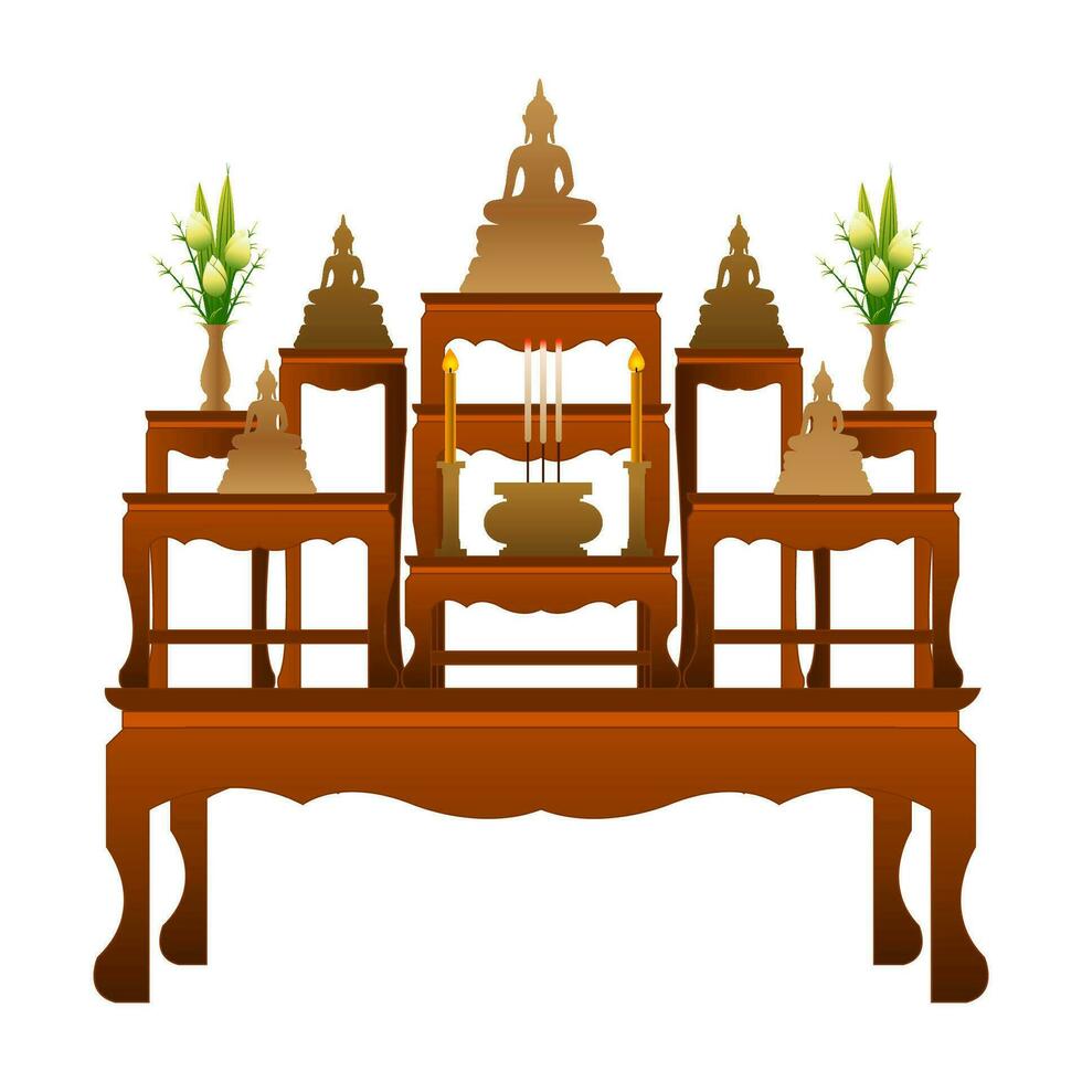 ensemble de autel table avec vecteur illustration sur blanc Contexte conception