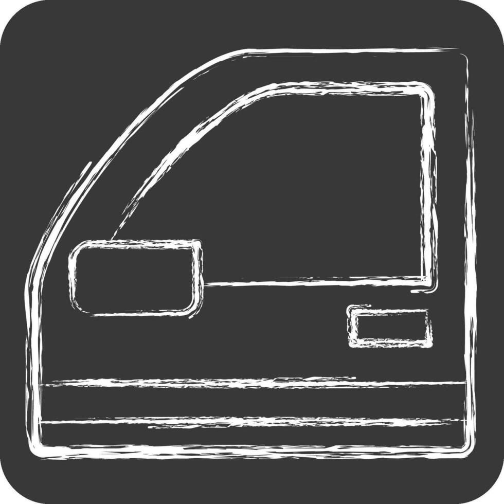 icône des portes auto. en relation à voiture les pièces symbole. craie style. Facile conception modifiable. Facile illustration vecteur