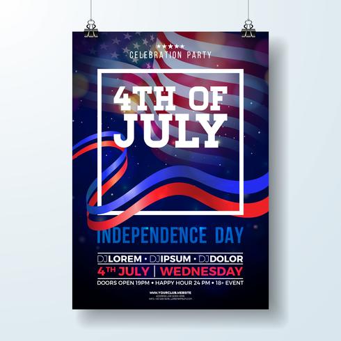 Jour de l&#39;indépendance des Etats-Unis Flyer Illustration vecteur