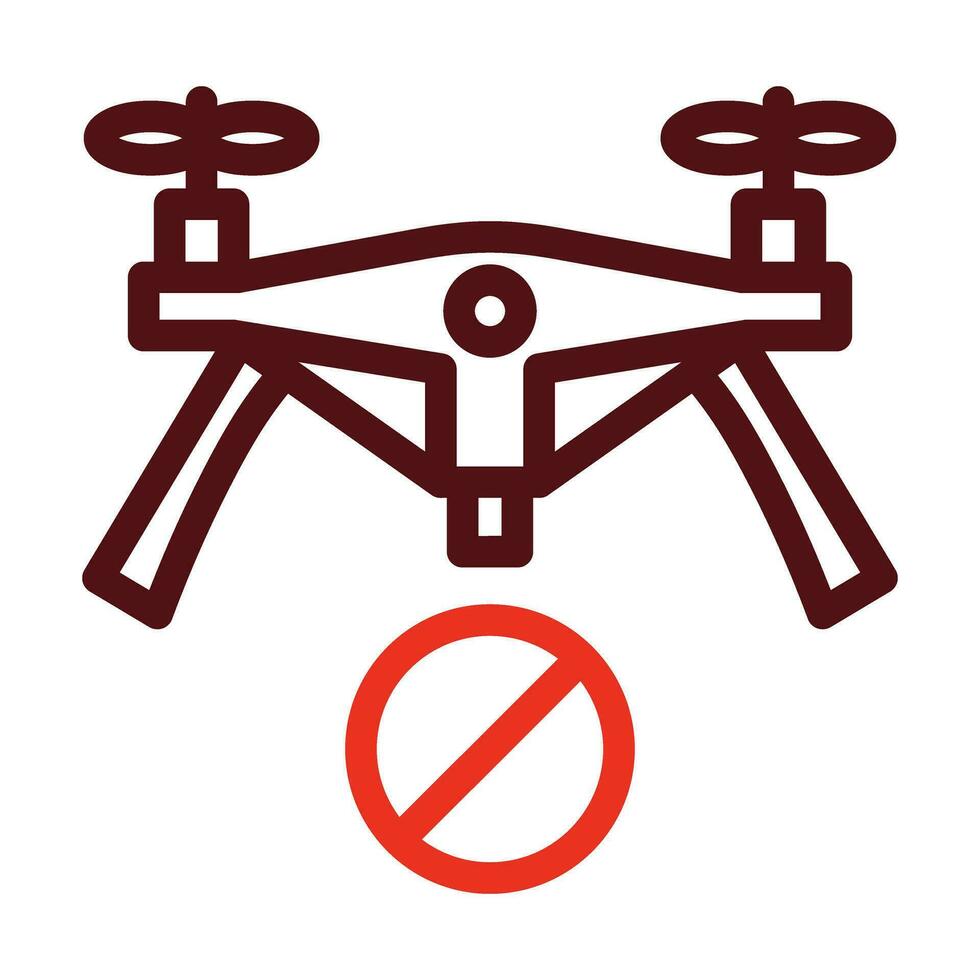 non drone zone vecteur épais ligne deux Couleur Icônes pour personnel et commercial utiliser.