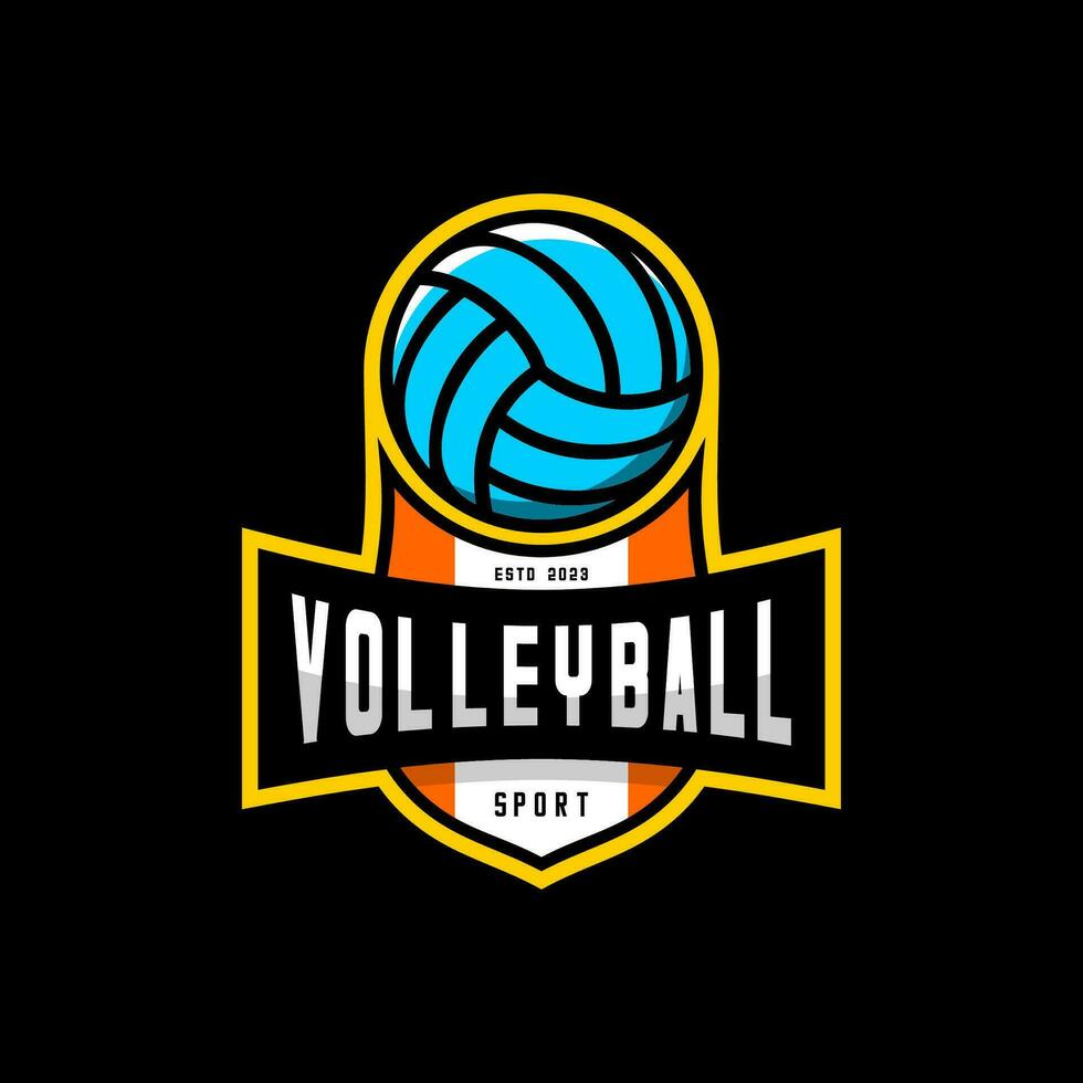 volley-ball bouclier logo vecteur