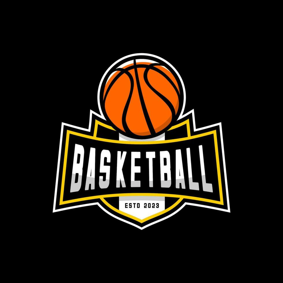 basketball bouclier logo vecteur