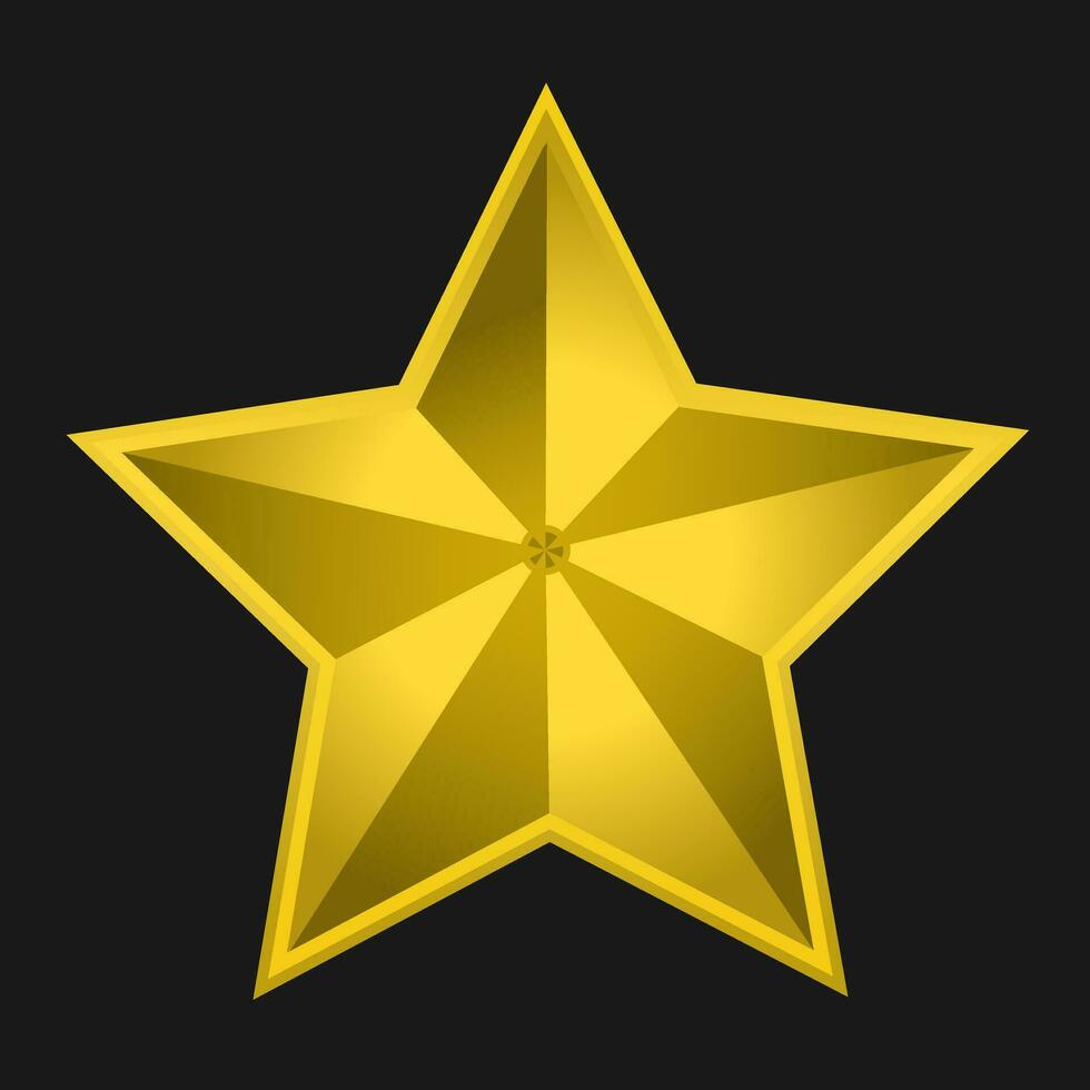 étoile d'or métallique brillant icône illustration art icône conception vecteur