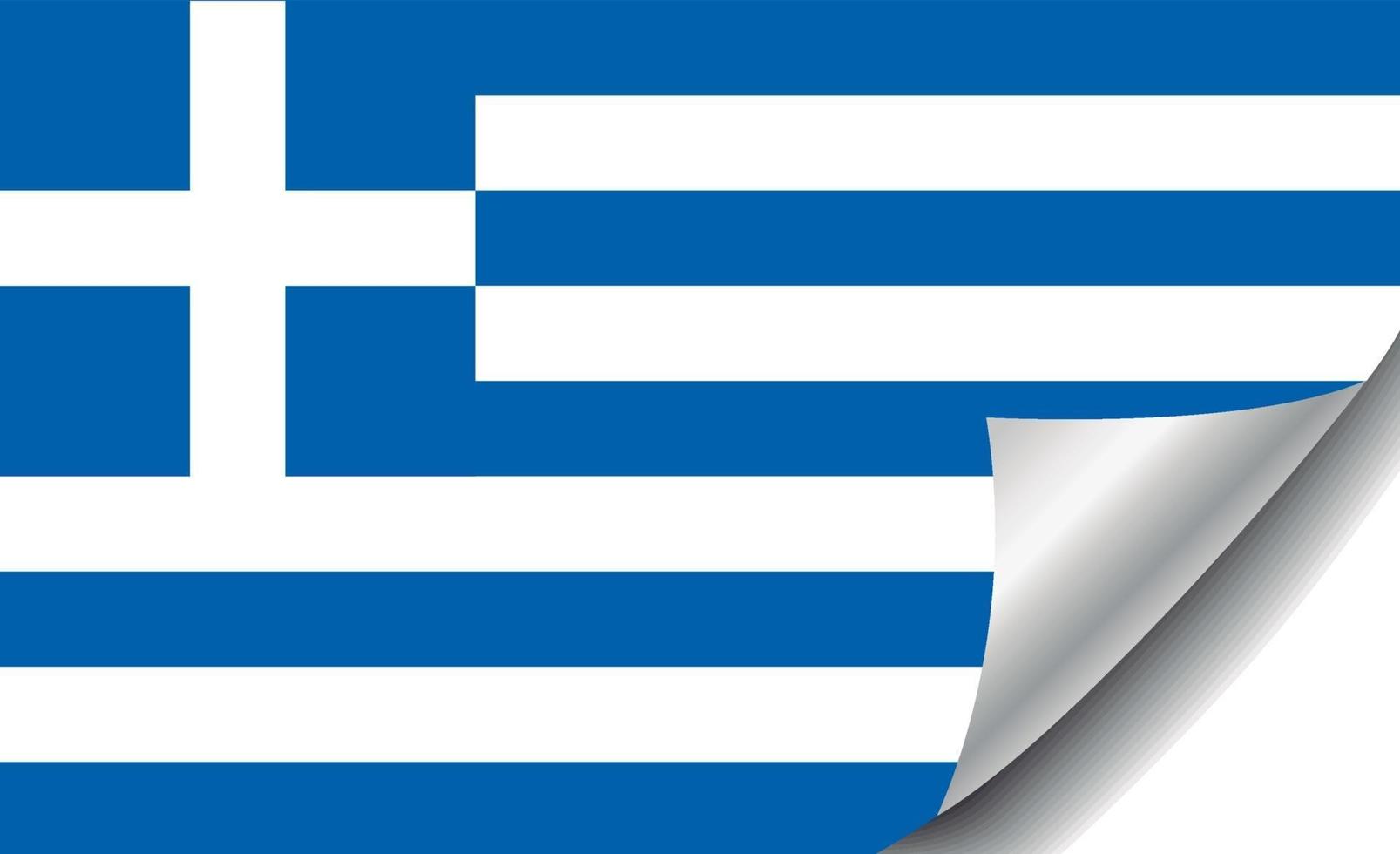drapeau de la grèce avec coin recourbé vecteur