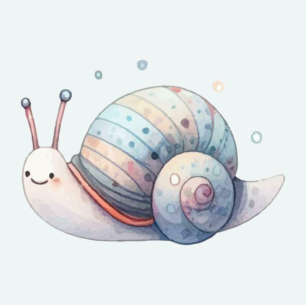 ai généré mignonne escargots aquarelle png sublimation vecteur