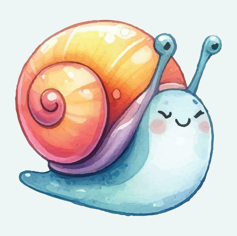 ai généré mignonne escargots aquarelle png sublimation vecteur