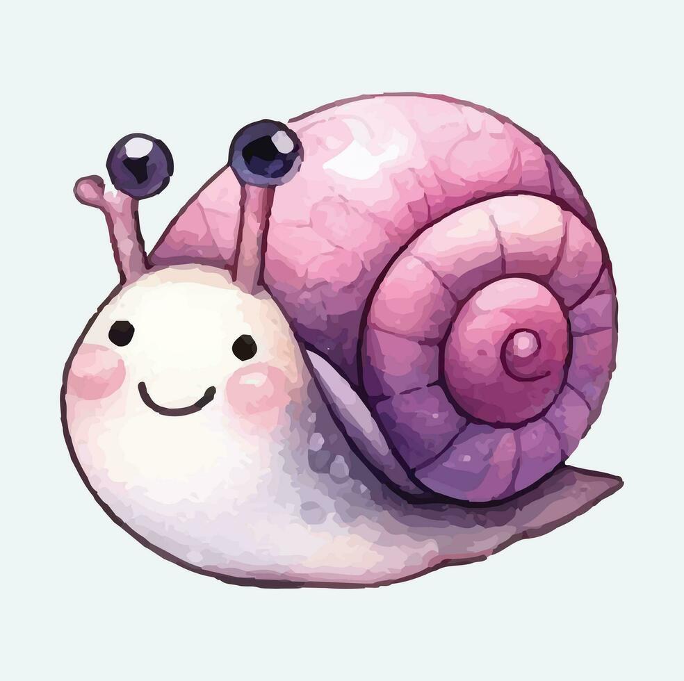 ai généré mignonne escargots aquarelle png sublimation vecteur