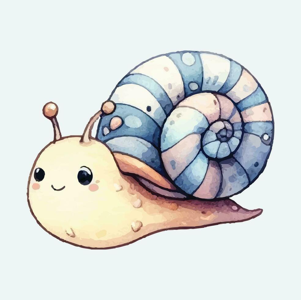 ai généré mignonne escargots aquarelle png sublimation vecteur