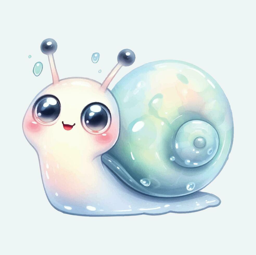 ai généré mignonne escargots aquarelle png sublimation vecteur