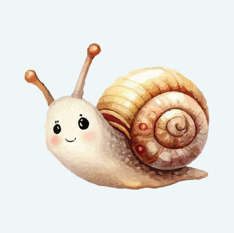 ai généré mignonne escargots aquarelle png sublimation vecteur