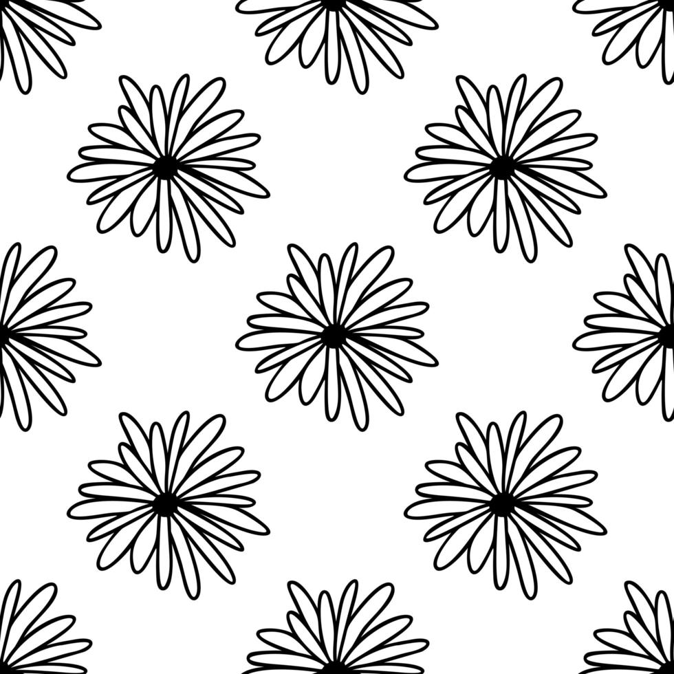 modèle sans couture fait de fleurs de camomille doodle vecteur