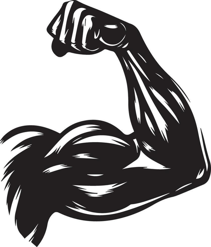 un bras muscle vecteur illustration silhouette 5