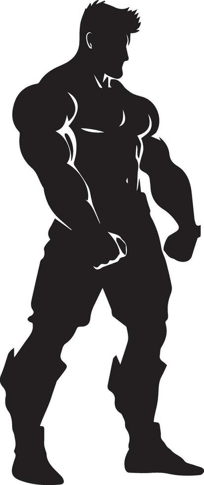 muscle homme vecteur silhouette illustration noir Couleur 9