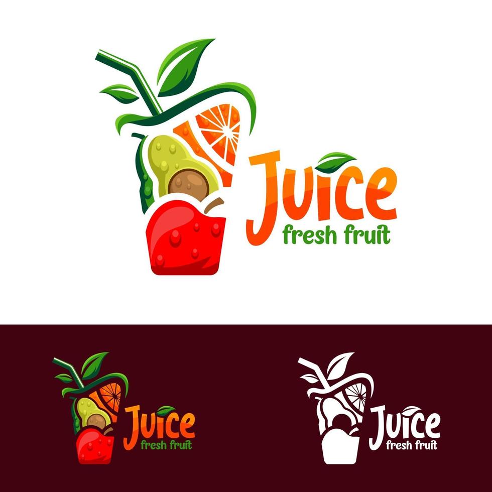 logo de jus de fruits frais vecteur