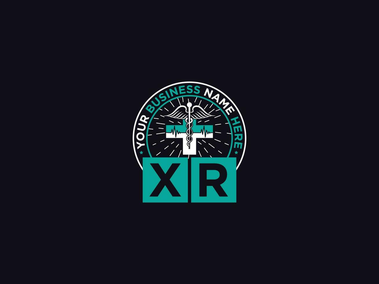 minimal xr médical logo, monogramme xr rx clinique logo lettre vecteur