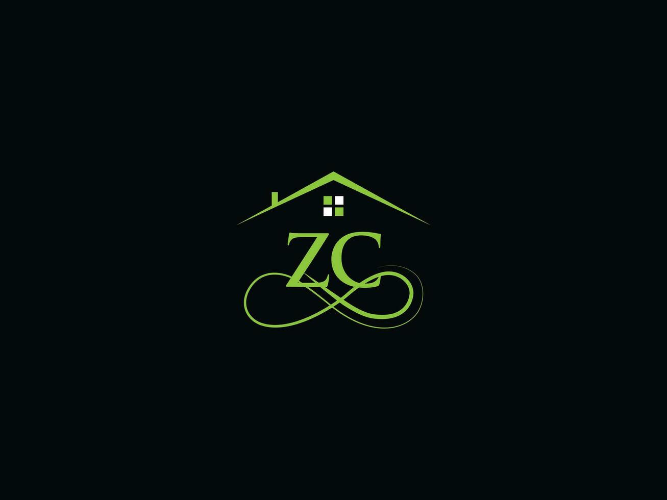 réel biens zc logo vecteur, initiale zc cz luxe bâtiment logo lettre vecteur