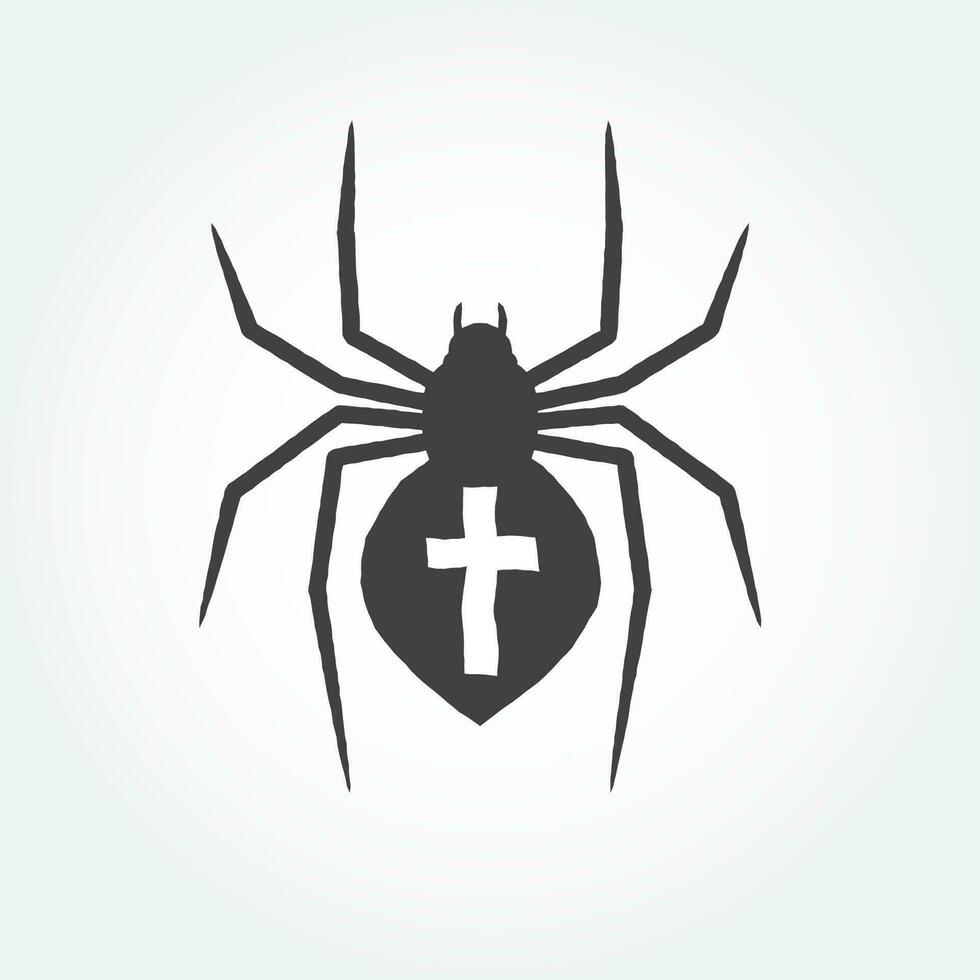 araignée contour icône. vecteur