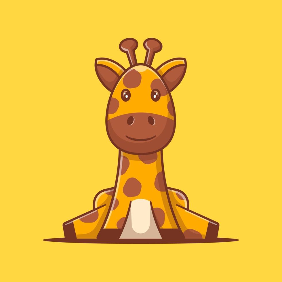 illustration vectorielle de dessin animé mignon girafe vecteur