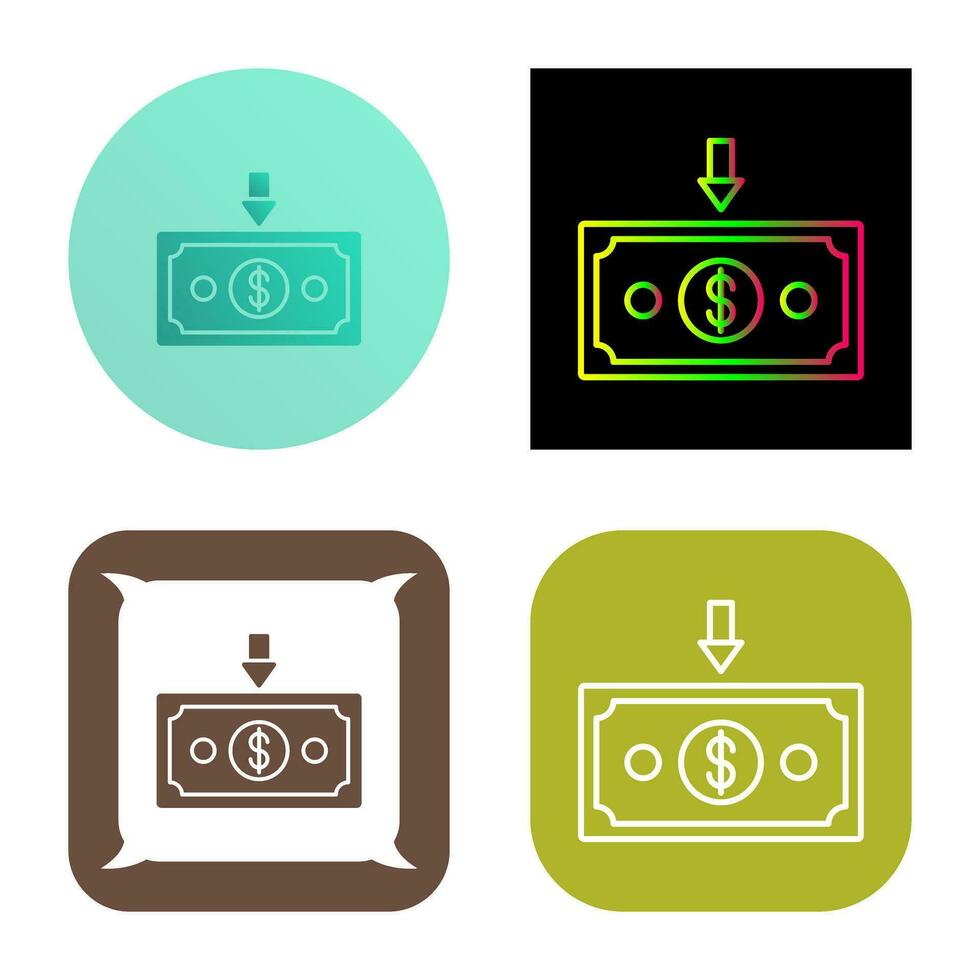 icône de vecteur d'argent vers le bas