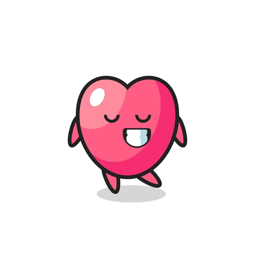 illustration de dessin animé de symbole de coeur avec une expression timide vecteur