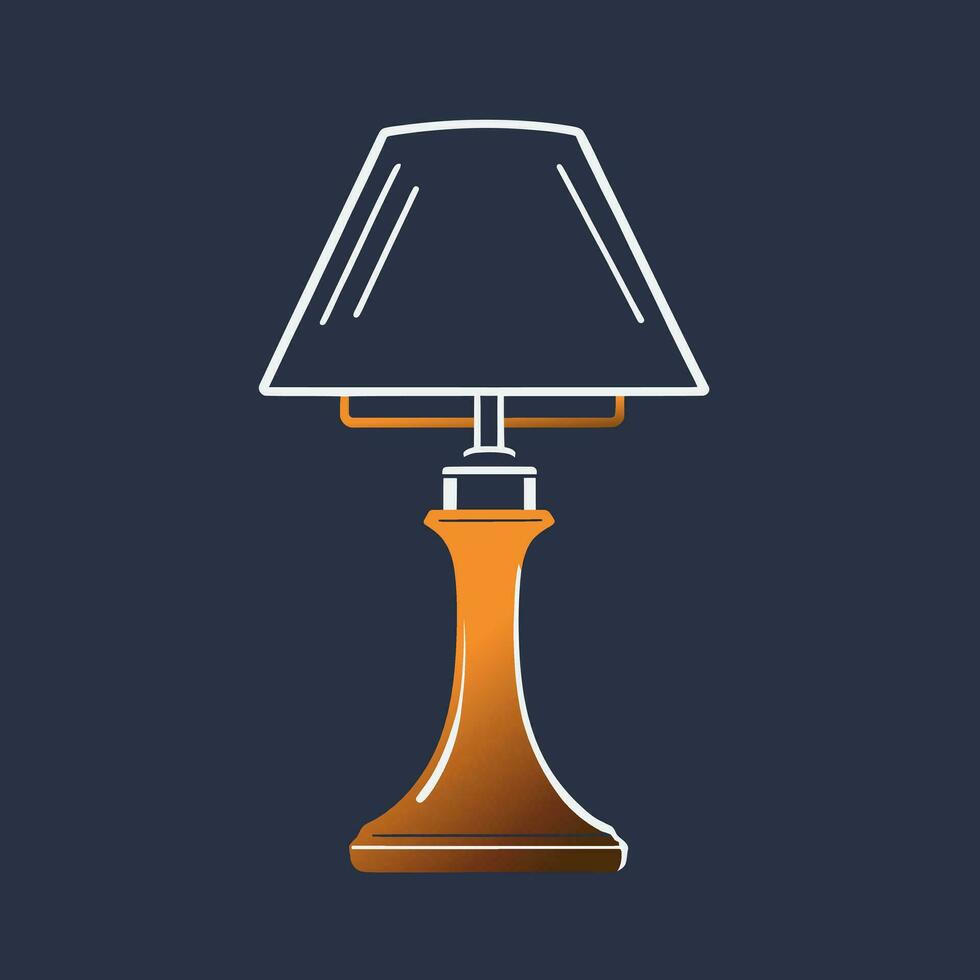 bureau lampe icône, lampe de lecture vecteur illustration