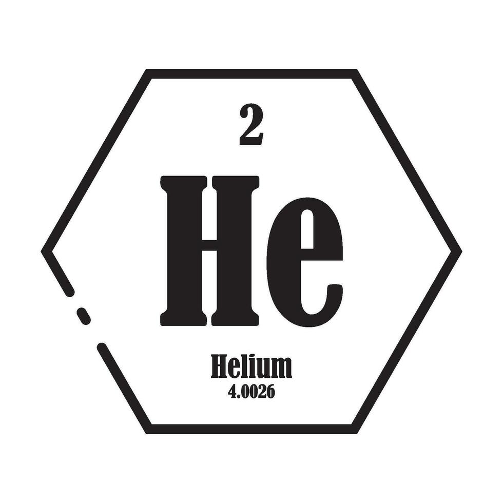 hélium chimie icône vecteur