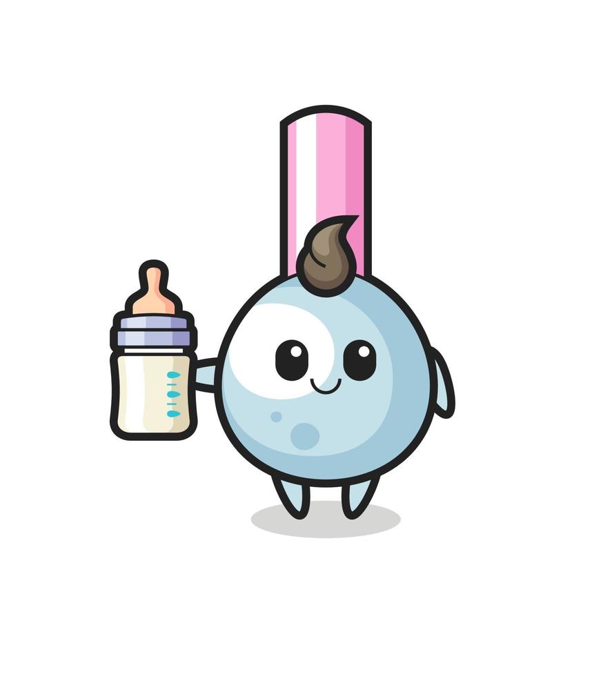 personnage de dessin animé bébé coton avec bouteille de lait vecteur