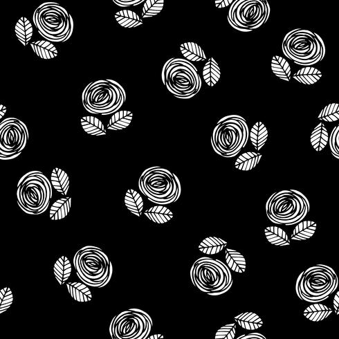 Motif sans soudure floral abstrait avec des roses. Textures dessinées à la main à la mode. vecteur