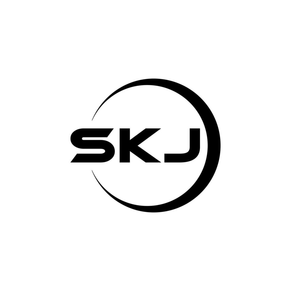 skj lettre logo conception, inspiration pour une unique identité. moderne élégance et Créatif conception. filigrane votre Succès avec le frappant cette logo. vecteur