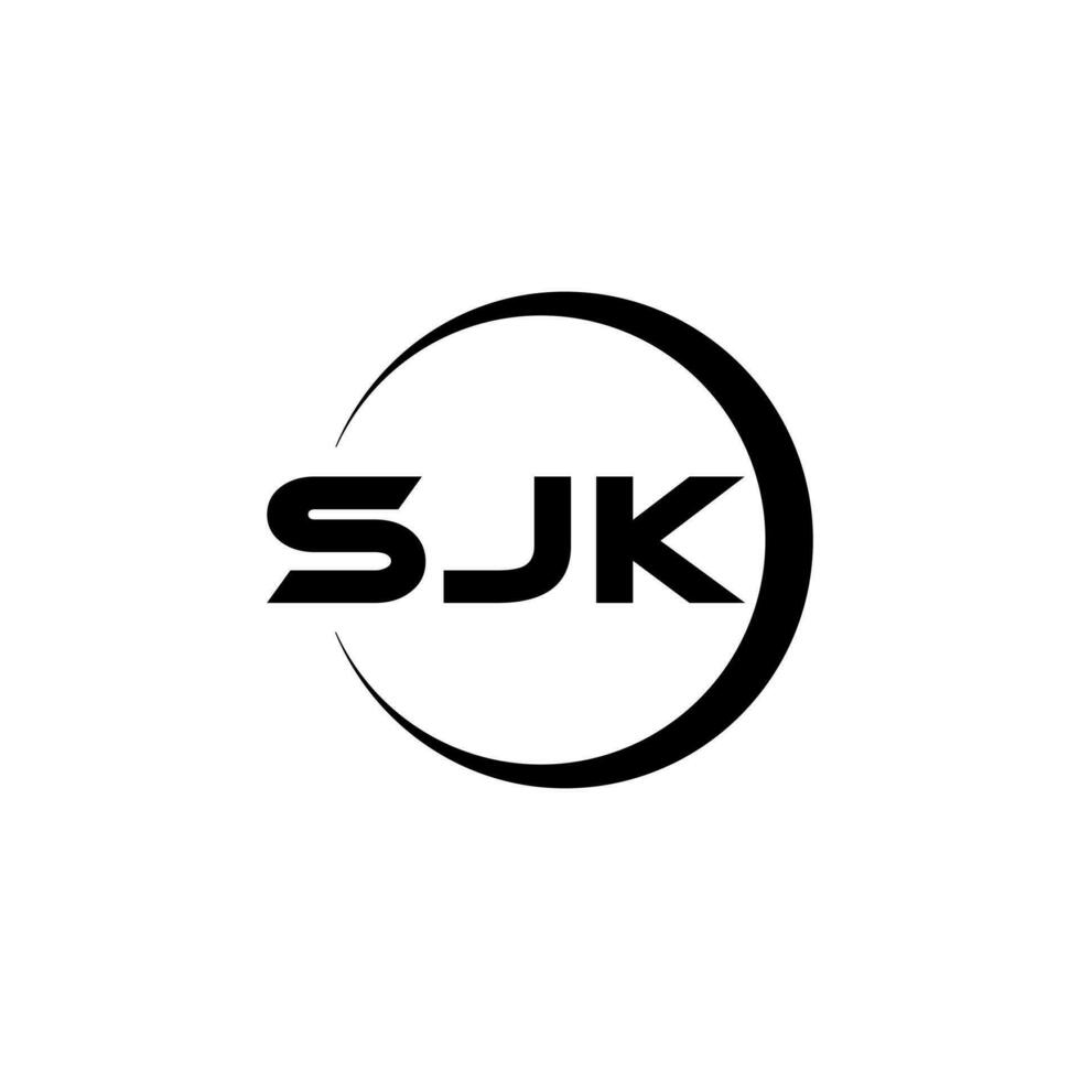 sjk lettre logo conception, inspiration pour une unique identité. moderne élégance et Créatif conception. filigrane votre Succès avec le frappant cette logo. vecteur