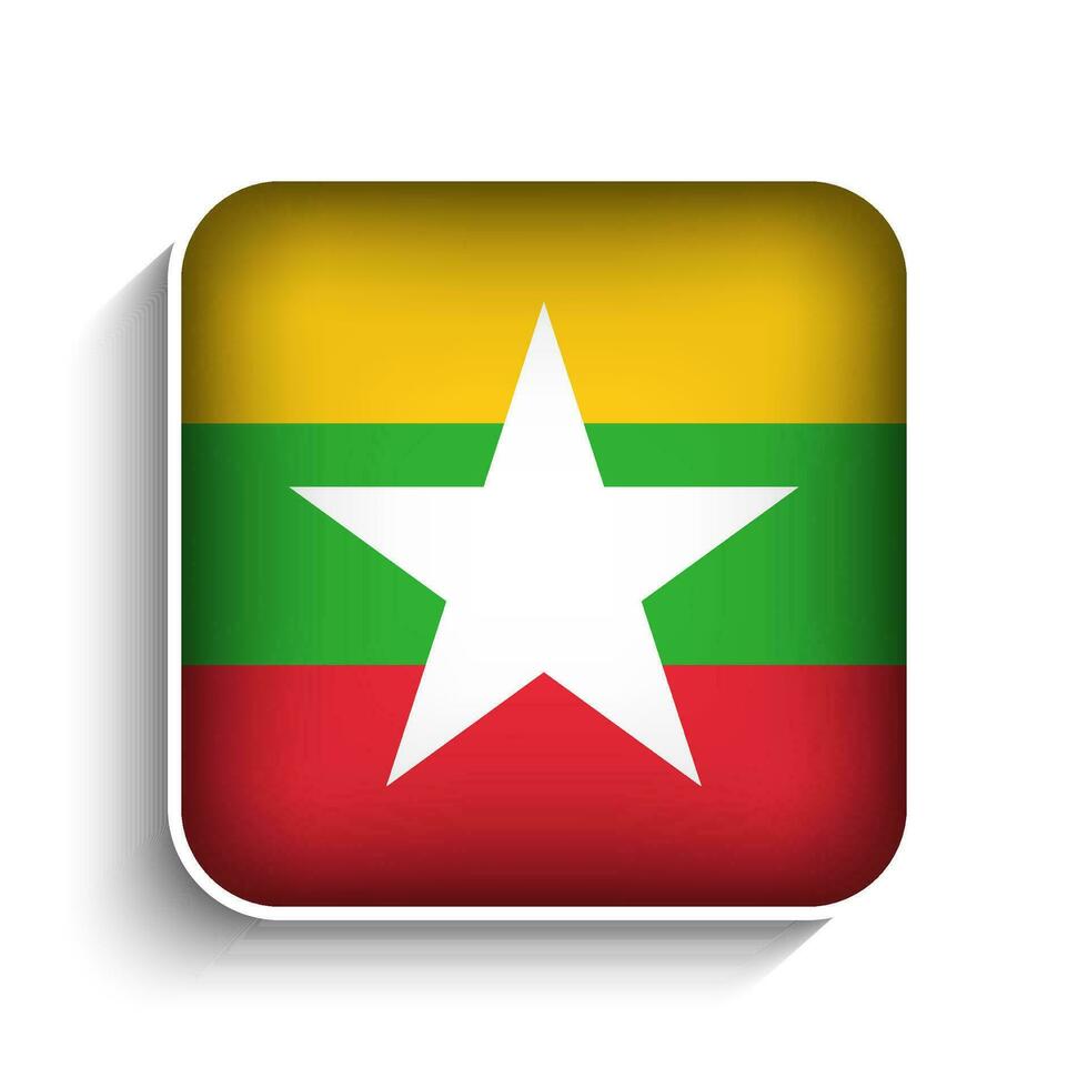 vecteur carré myanmar drapeau icône