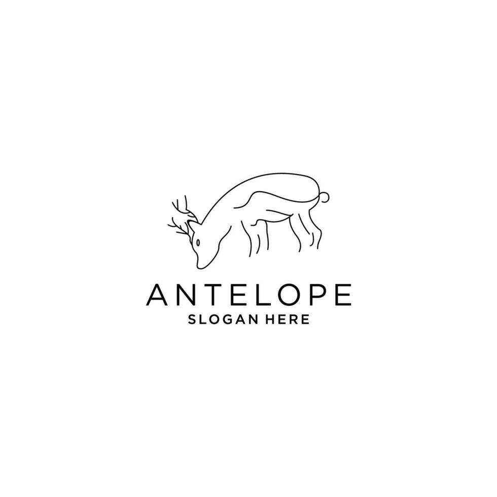 vecteur d'icône de conception de logo d'antilope