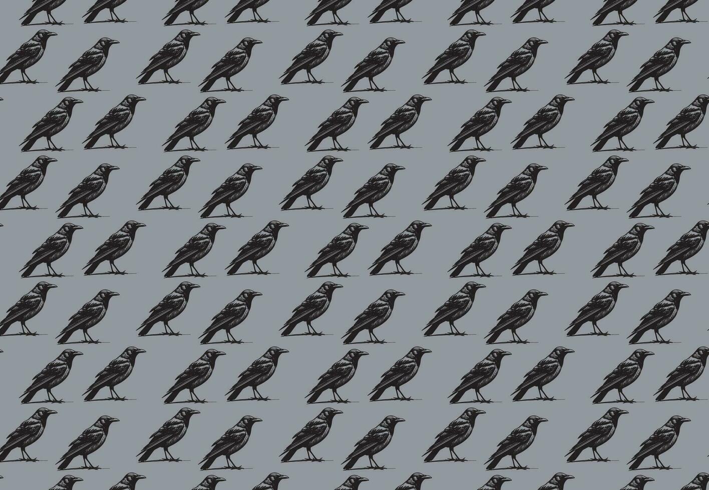 élégant corbeau modèle - vecteur illustration sur gris Contexte