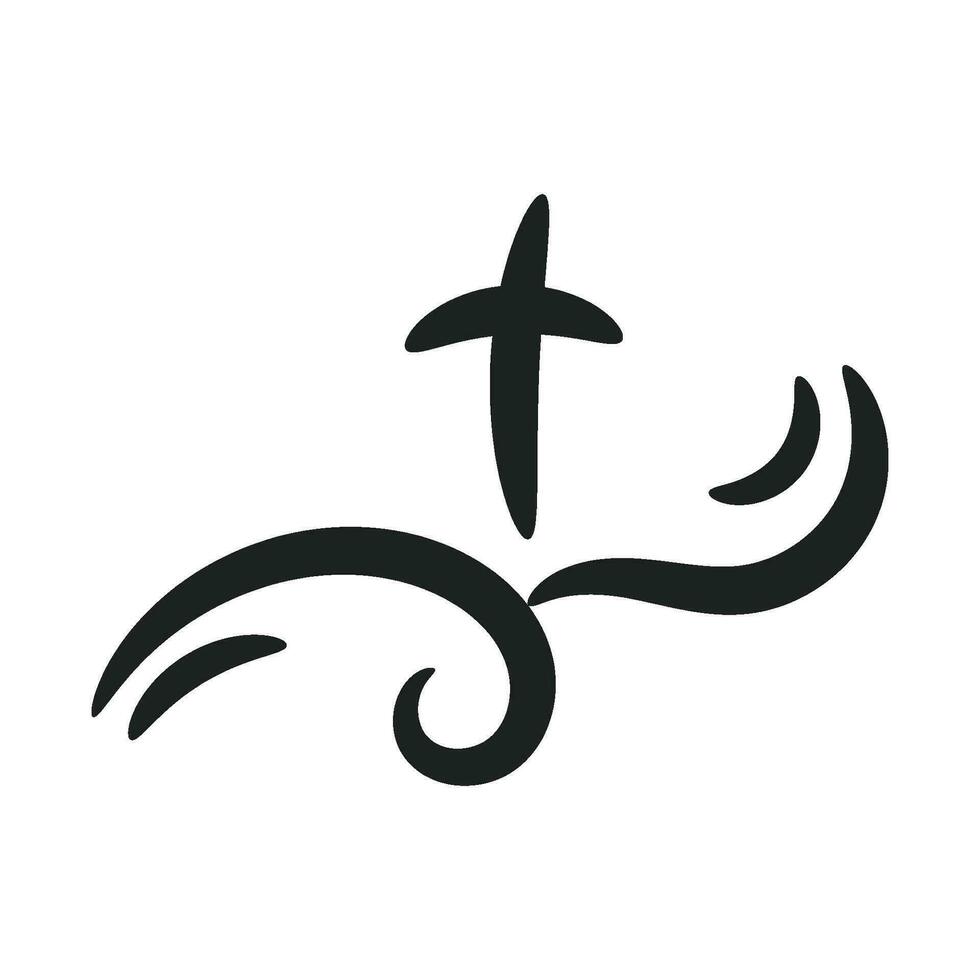 Christian art pour impression ou utilisation comme tatouage conception vecteur