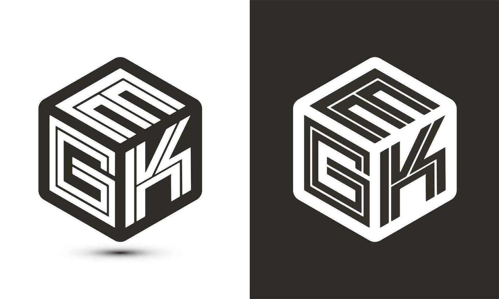 egk lettre logo conception avec illustrateur cube logo, vecteur logo moderne alphabet Police de caractère chevauchement style.