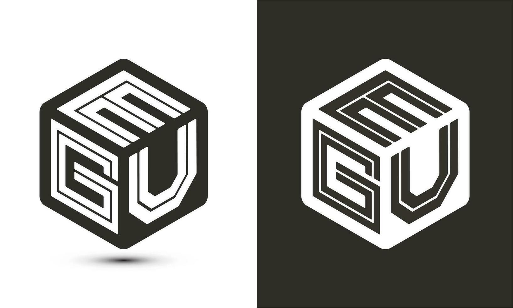 égü lettre logo conception avec illustrateur cube logo, vecteur logo moderne alphabet Police de caractère chevauchement style.