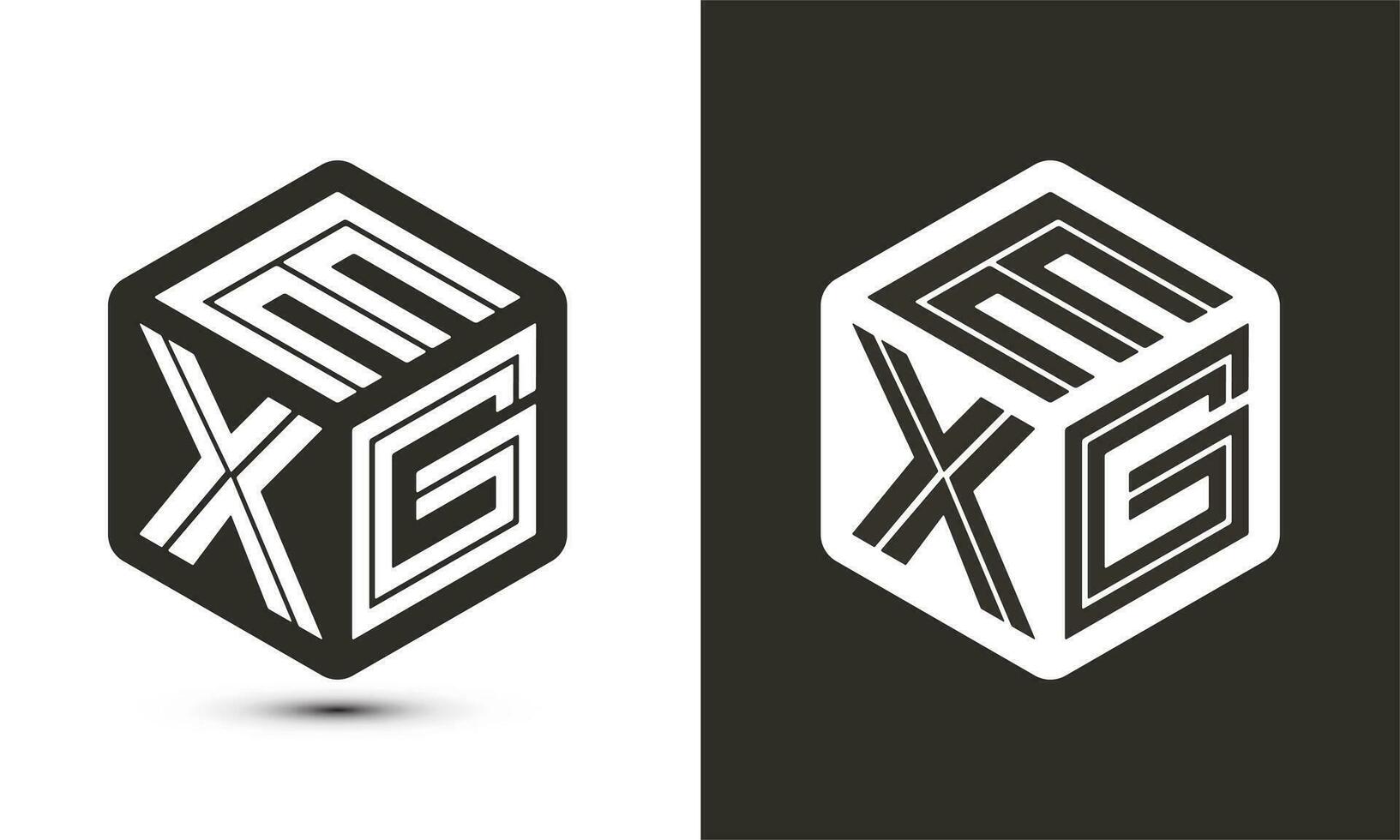 ex lettre logo conception avec illustrateur cube logo, vecteur logo moderne alphabet Police de caractère chevauchement style.