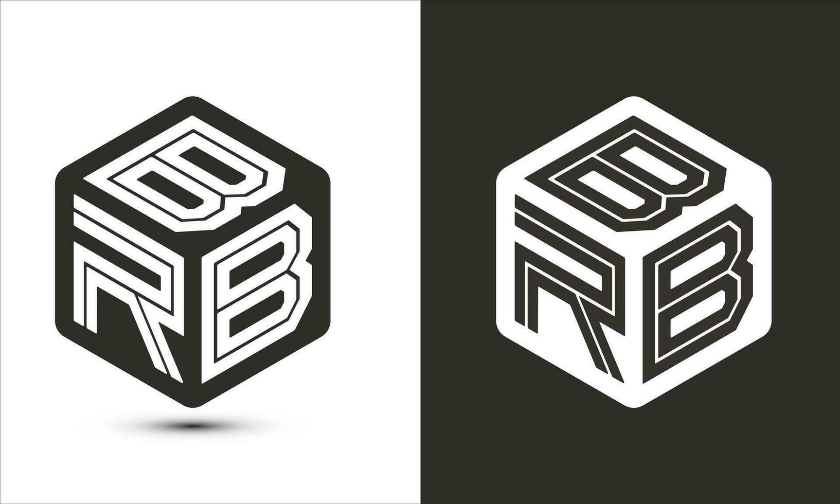 brb lettre logo conception avec illustrateur cube logo, vecteur logo moderne alphabet Police de caractère chevauchement style.