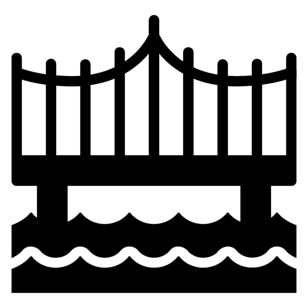icône de glyphe de pont vecteur