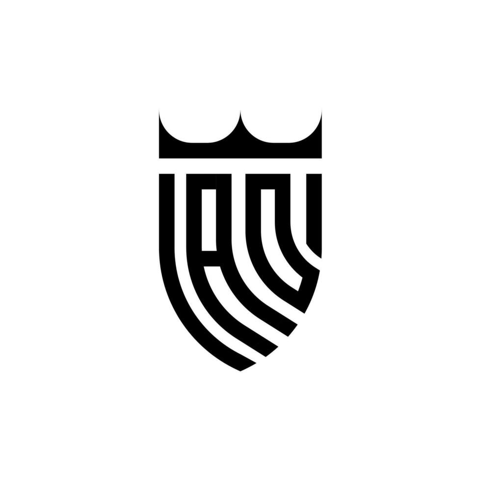 ao couronne bouclier initiale luxe et Royal logo concept vecteur