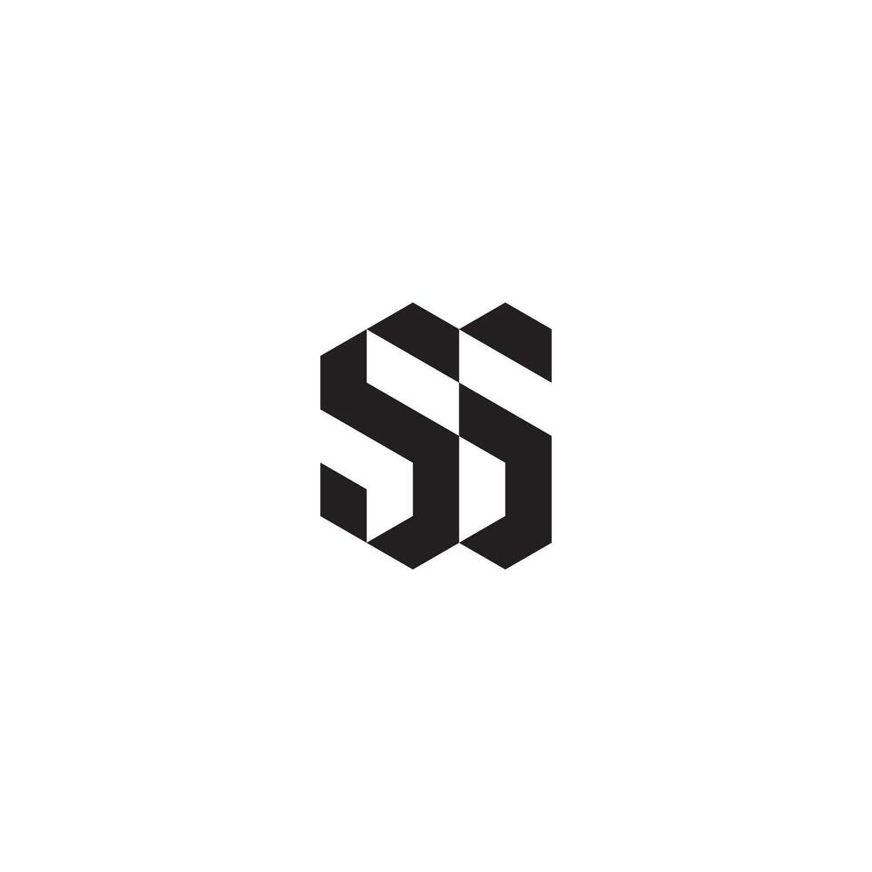 ss géométrique et futuriste concept haute qualité logo conception vecteur