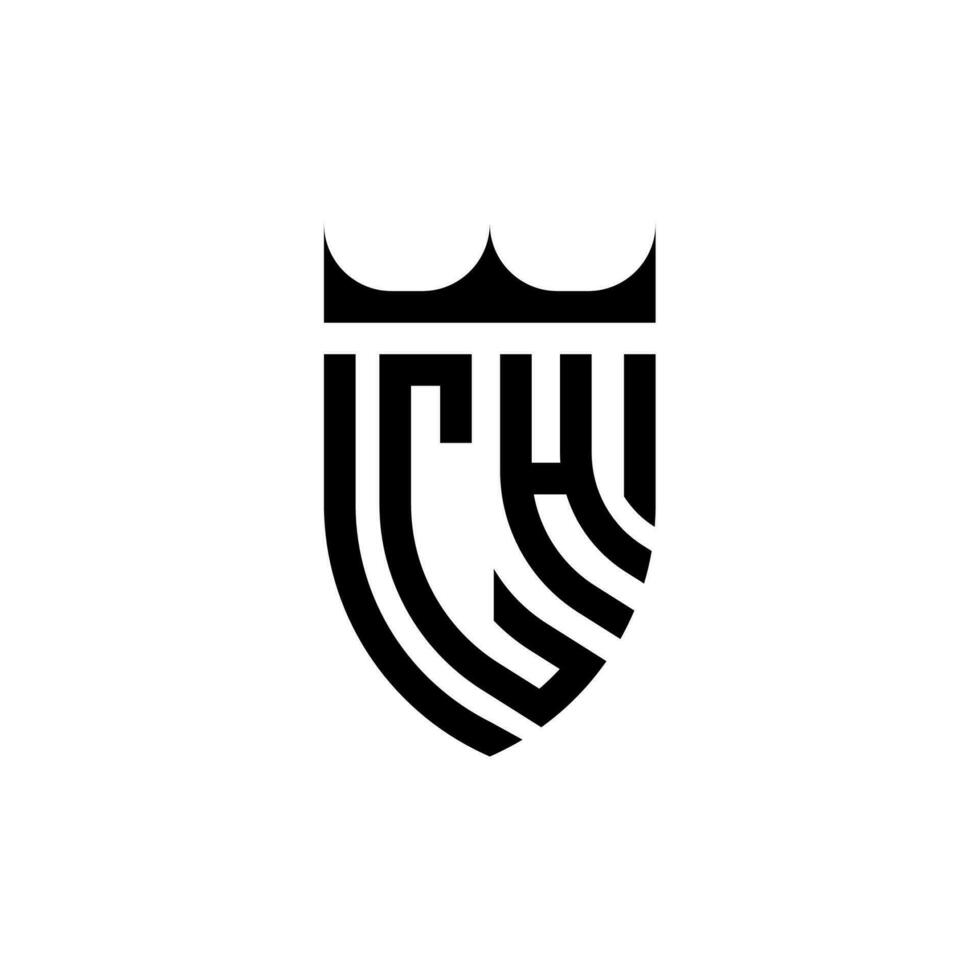 ch couronne bouclier initiale luxe et Royal logo concept vecteur