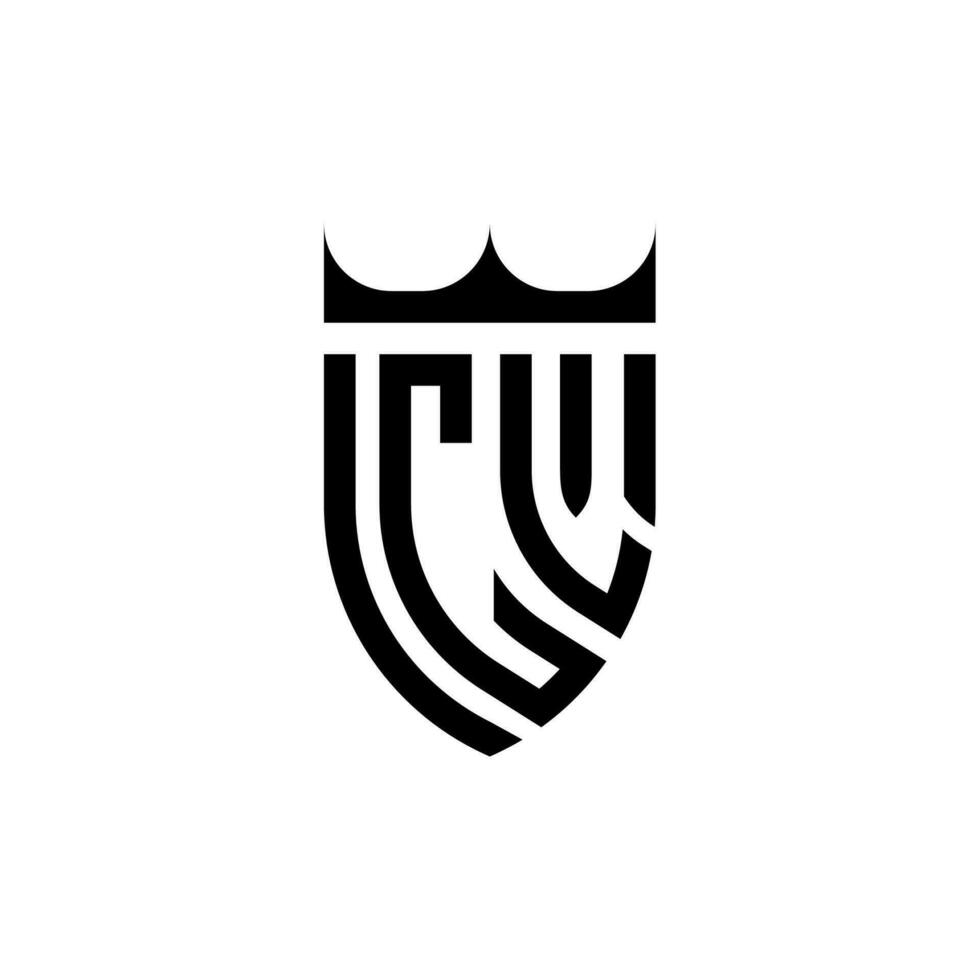 cl couronne bouclier initiale luxe et Royal logo concept vecteur