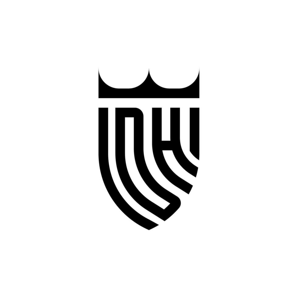 dh couronne bouclier initiale luxe et Royal logo concept vecteur
