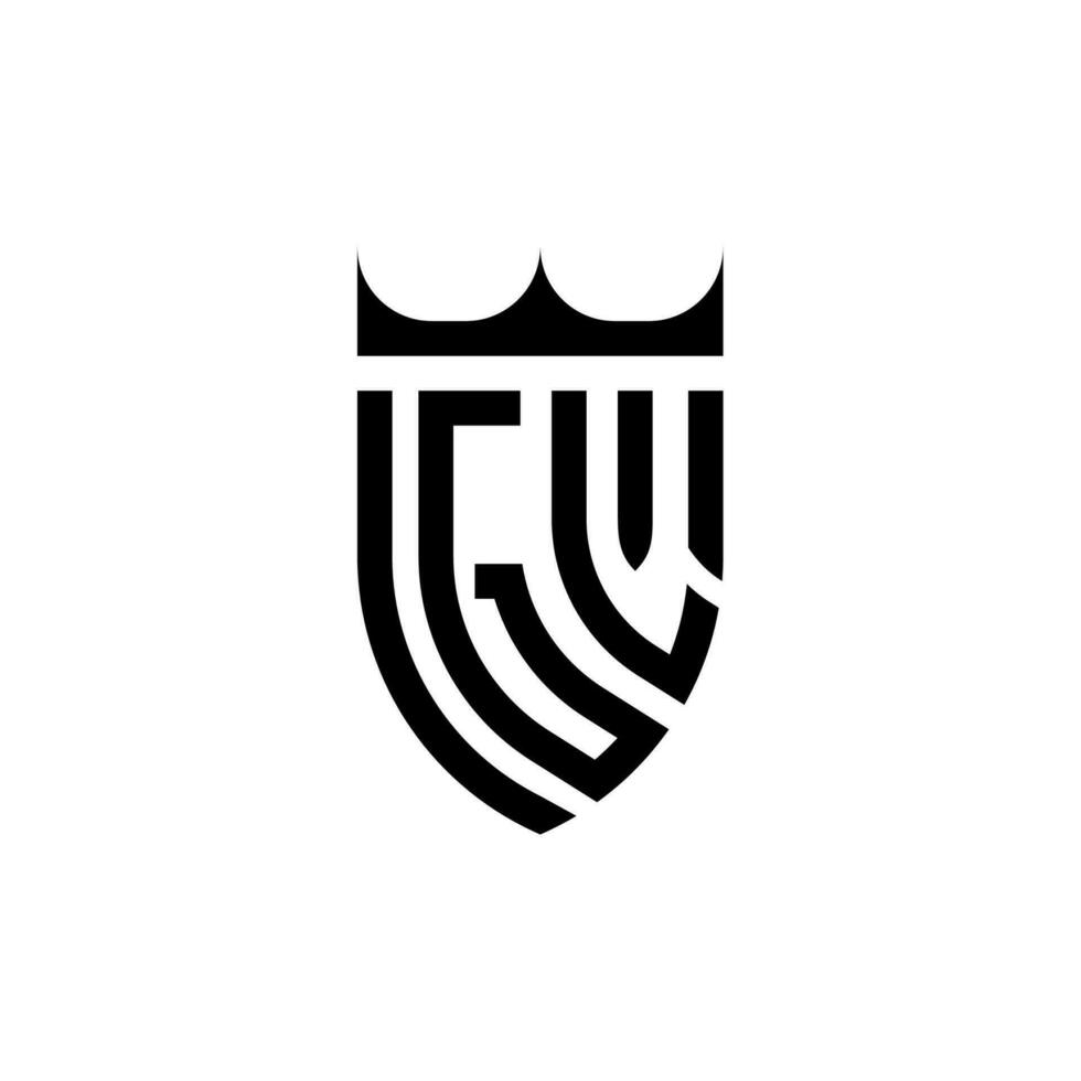 gl couronne bouclier initiale luxe et Royal logo concept vecteur
