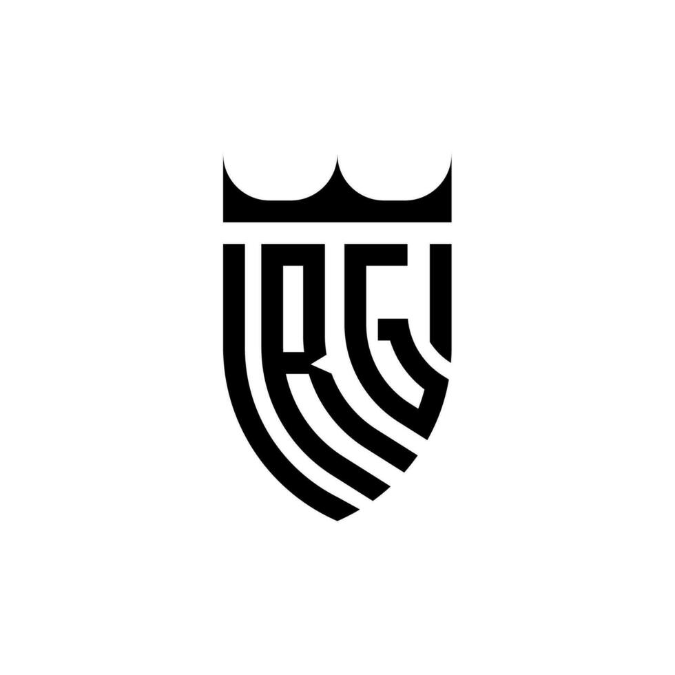 rg couronne bouclier initiale luxe et Royal logo concept vecteur